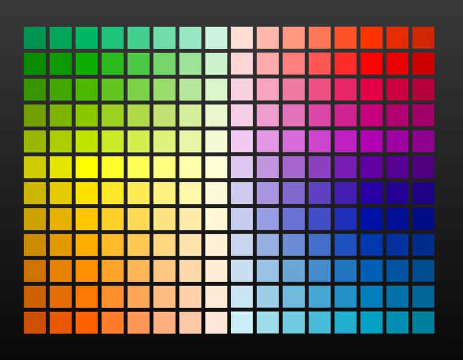Grid of all colors